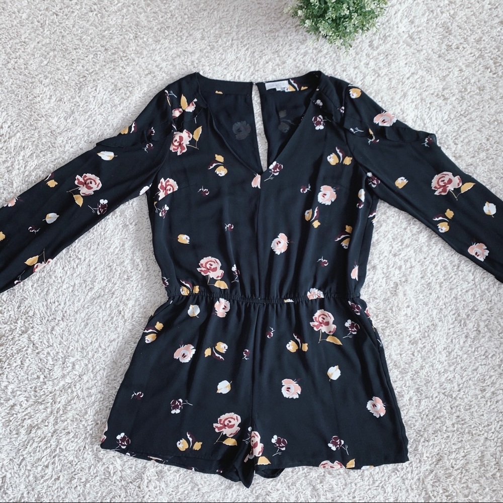 Long Sleeve V-neck Romper